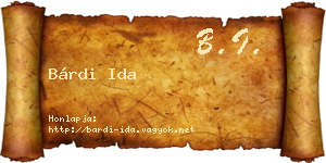 Bárdi Ida névjegykártya
